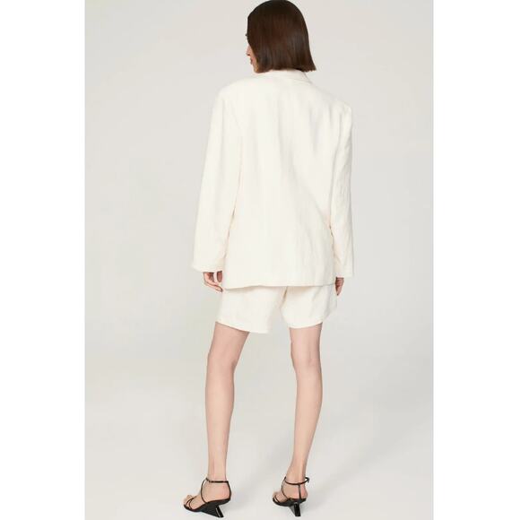 ANINE BING X RTR Women's Eggshell Quinn Oversized Linen Blazer Size XS - Picture 2 of 11